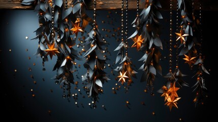 Happy New Year With Numbers 2024 Black Garland, Happy New Year Background ,Hd Background