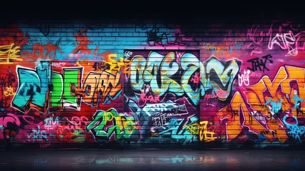 Lichtdoorlatende rolgordijnen Graffiti Graffiti Wall Abstract Background 