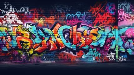 Tuinposter Graffiti Wall Abstract Background  © Humam
