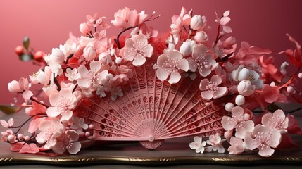 Magnolia Fan Chinese New Year , Happy New Year Background ,Hd Background