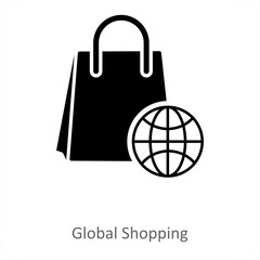 Global Shopping and shopping icon concept
