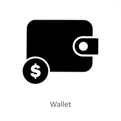 Wallet and money icon concept