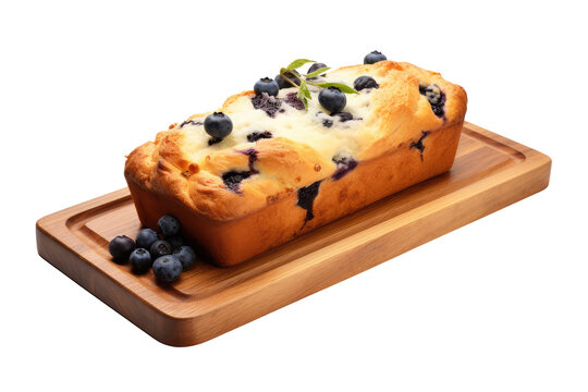 blueberry bread isolated on white