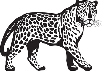 Leopard silhouette isolated on white background vector illustration - obrazy, fototapety, plakaty