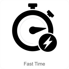 Fast Time and time icon concept