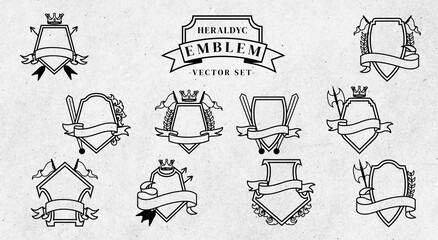 Heraldic Emblem Vector Set