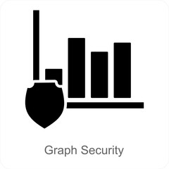 Obraz premium Graph Security and graph icon concept