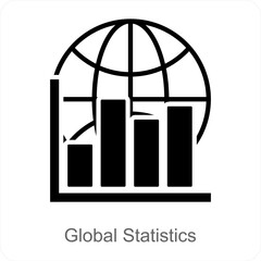 Global Statistics and revenue icon concept