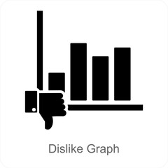 Dislike Graph and graph icon concept