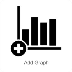 Add Graph and graph icon concept