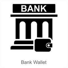 Bank Wallet and bank icon concept