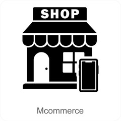 Mcommerce and online shopping icon concept