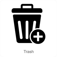 Trash and remove icon concept