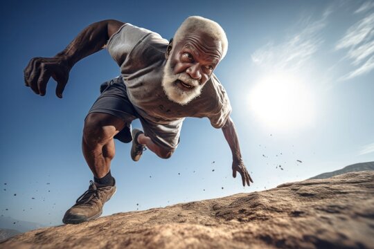 Black Male Elderly High Octane Street Performer Background Generative AI - Powered by Adobe