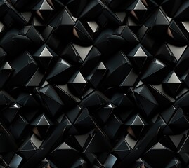 Abstract 3d rendering of chaotic black cubes. Futuristic background.