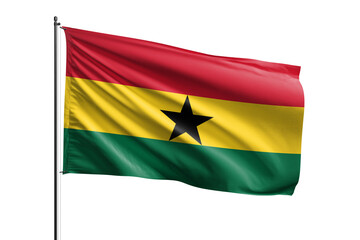 3d illustration flag of Ghana. Ghana flag waving isolated on white background with clipping path. flag frame with empty space for your text.