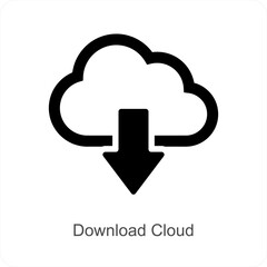 Download Cloud and download icon concept