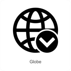 Globe and World icon concept