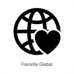 Favorite Global and Star icon concept