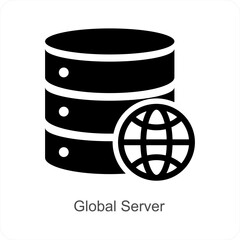 Global Server and Database icon concept