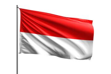 3d illustration flag of Indonesia. Indonesia flag waving isolated on white background with clipping path. flag frame with empty space for your text.