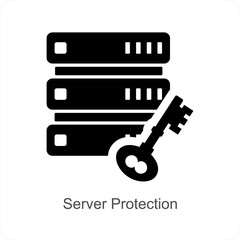 Server Protection and security icon concept