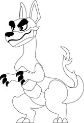 Cartoon funny and fabulous dragon dinosaur. Coloring style