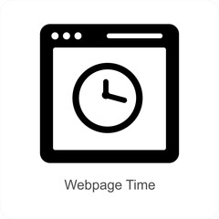 Webpage Time and time icon concept