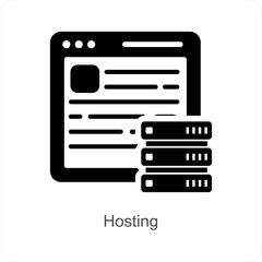 Hosting and server icon concept - obrazy, fototapety, plakaty