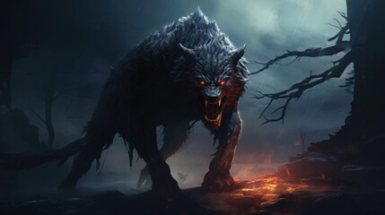 Gloomy werewolf
