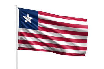 3d illustration flag of Liberia. Liberia flag waving isolated on white background with clipping path. flag frame with empty space for your text.