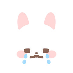 シンプルなゆるかわ白うさぎ　泣く⭐︎PNG