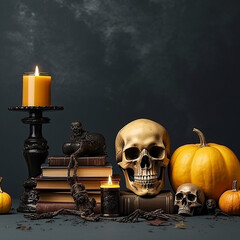 Graveyard Pumpkin Illustration Background