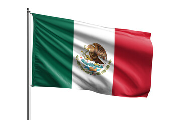 3d illustration flag of Mexico. Mexico flag waving isolated on white background with clipping path. flag frame with empty space for your text.