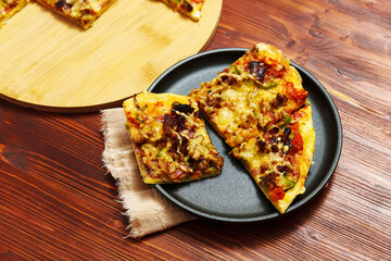 St. Louis Style Pizza crust is very thin and crispy, there is no yeast in the dough