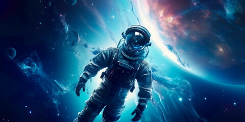 Fototapeta premium capture the awe-inspiring spirit of astronauts and space scientists exploring the cosmos.