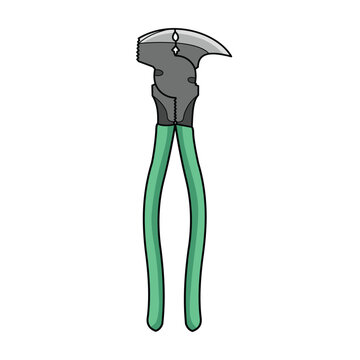green handled nippers tool isolated clip art preview