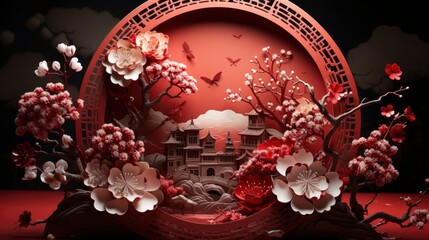 Chinese New Year Festival Decorations Red, Happy New Year Background ,Hd Background
