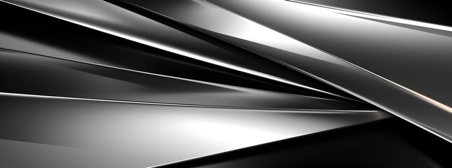 A sleek metallic background wallpaper with gradient lines alternating between silver and black. Ideal for backgrounds and premium designs. Ultrawide wallpaper - obrazy, fototapety, plakaty