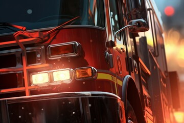 Urgency-implying Fire emergency truck. Fire foam rescue. Generate Ai