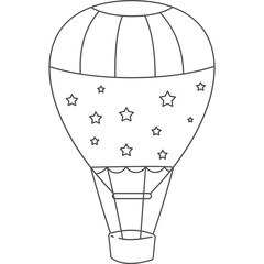 Hot Air Balloon Outline