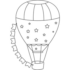 Hot Air Balloon Outline