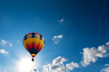 Fototapeta na wymiar Colorful baloon in th blue sky