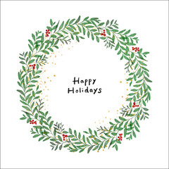 クリスマスリース  - シンプルでおしゃれな使いやすいイラスト