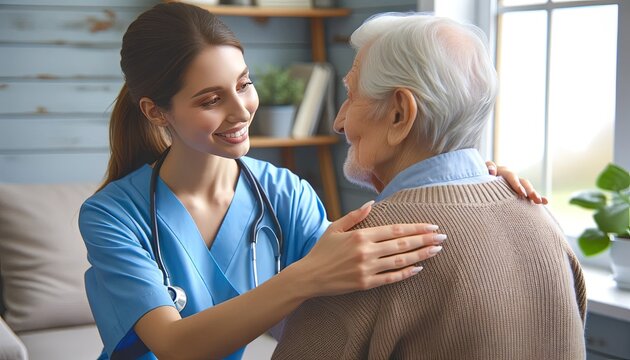 Compassionate Nurse Caring for the Elderly