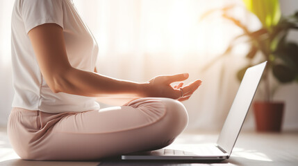 Naklejka premium woman doing yoga