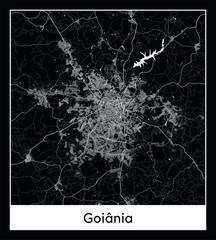 Minimal city map of Goiania (Brazil South America)