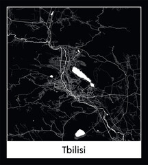 Minimal city map of Tbilisi (Georgia Asia)