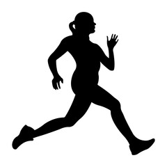 Fototapeta na wymiar Running sport.Women silhouette.Flat icon of a running woman for apps and websites.Vector illustration.