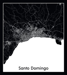 Minimal city map of Santo Domingo (Dominican Republic North America)